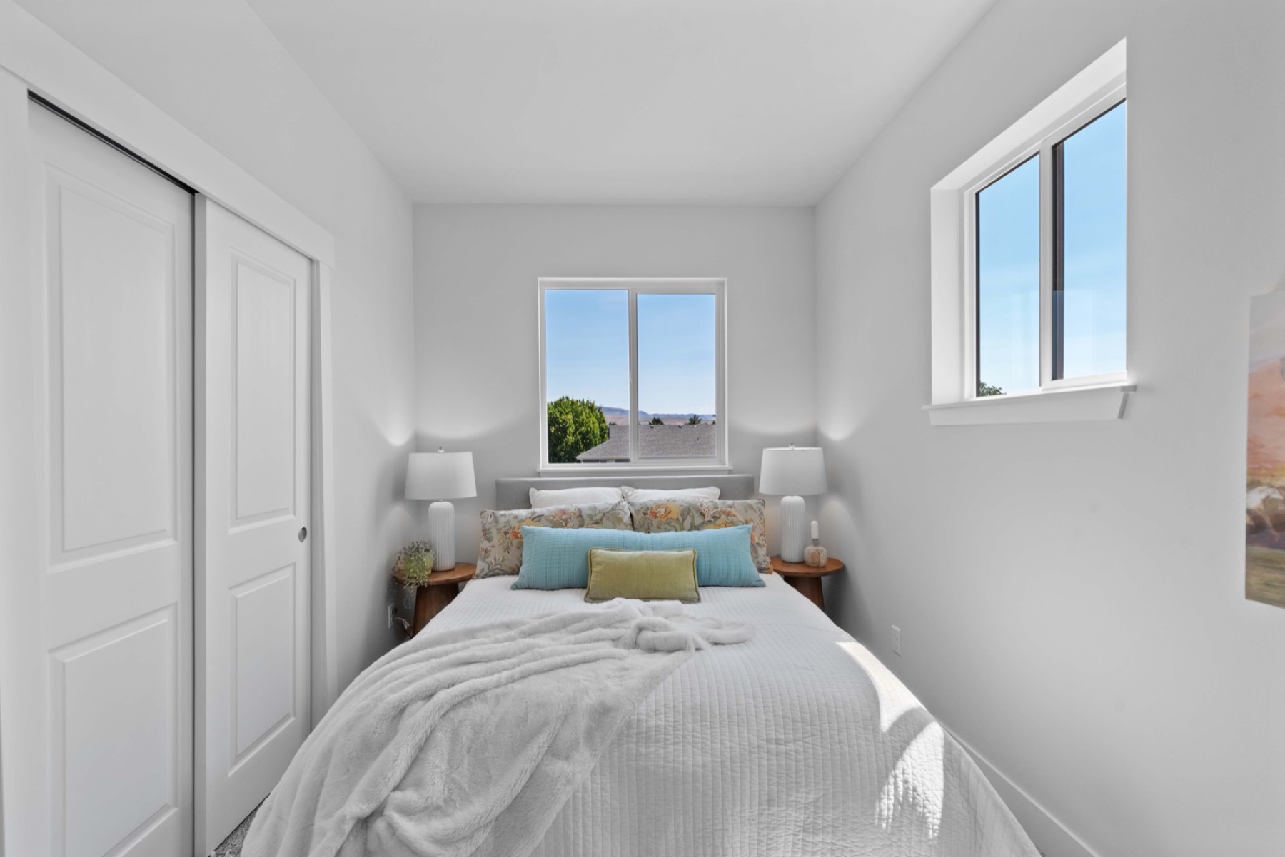 Springwater model home — bedroom (staged; finishes may vary by unit)