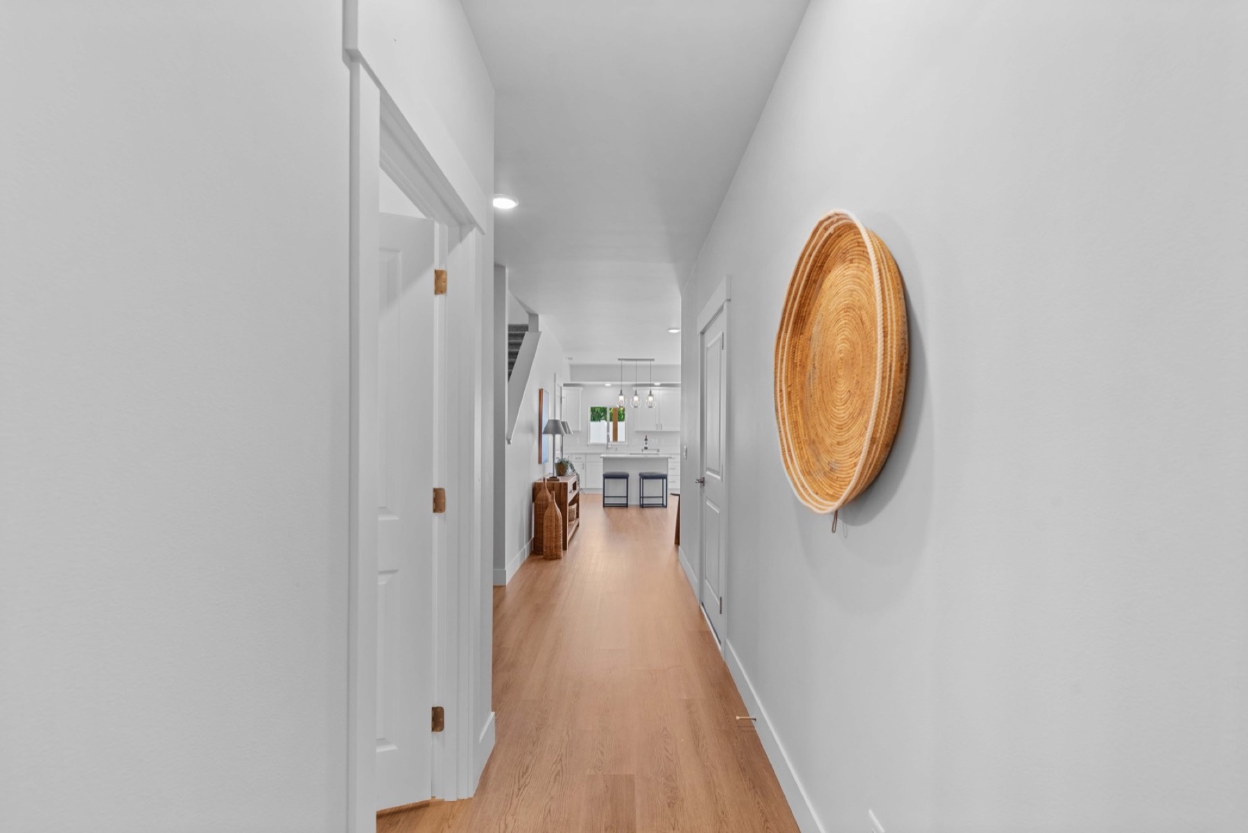 Springwater model home — entry hall toward the kitchen (staged; finishes may vary by unit)
